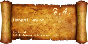 Hangai Andor névjegykártya