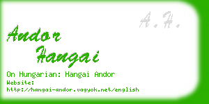 andor hangai business card